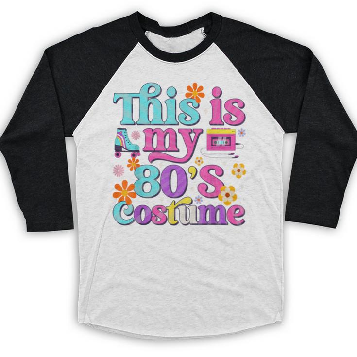 Vintage 80s Costume Nostalgia 1980s Fashion Cute Girls Women Baseball Raglan Shirt