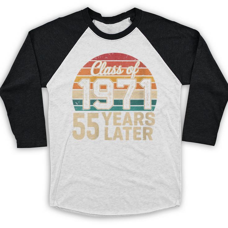 Vintage Class Of 1971 55 Years Later Reunion 55th Graduation Baseball Raglan Shirt