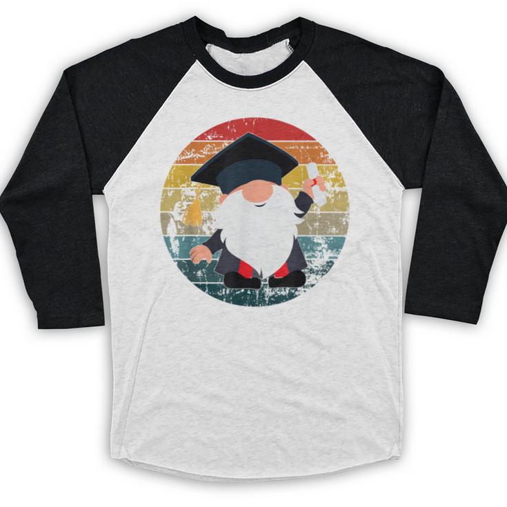 Vintage Graduation Gnome Baseball Raglan Shirt