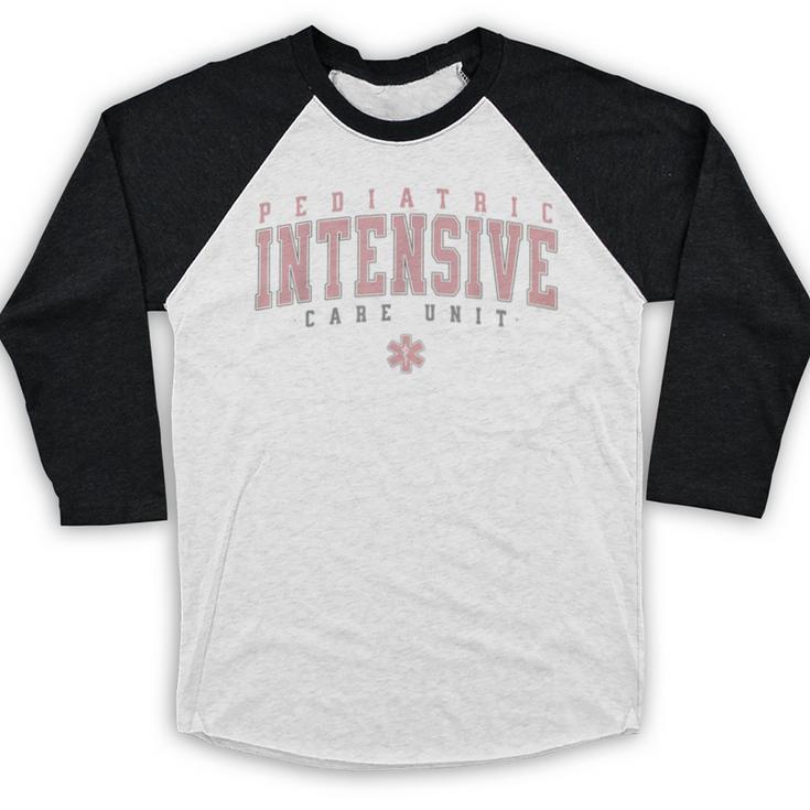 Vintage Pediatric Intensive Care Unit PICU Nurse Graduation Baseball Raglan Shirt