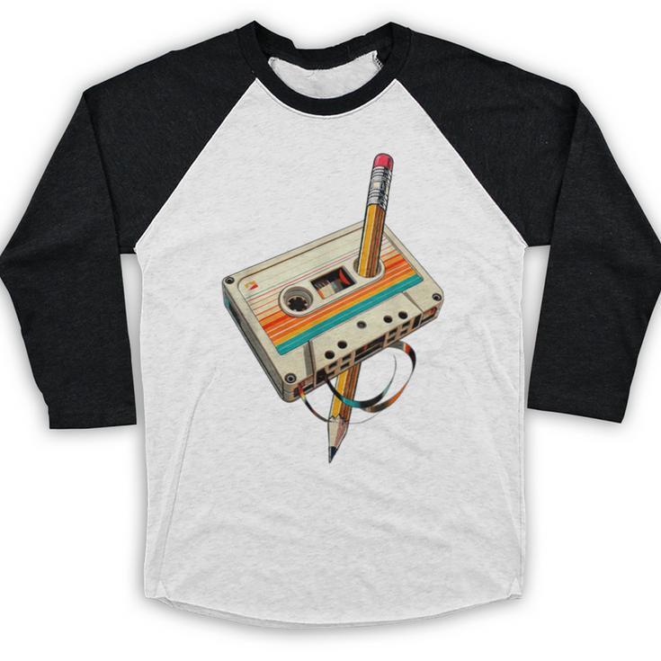 Vintage Pencil Rewind Cassette Tape Nostalgia Party 80s 90s Baseball Raglan Shirt Vintage Pencil Rewind Cassette Tape Nostalgia Party 80s 90s Baseball Raglan Shirt