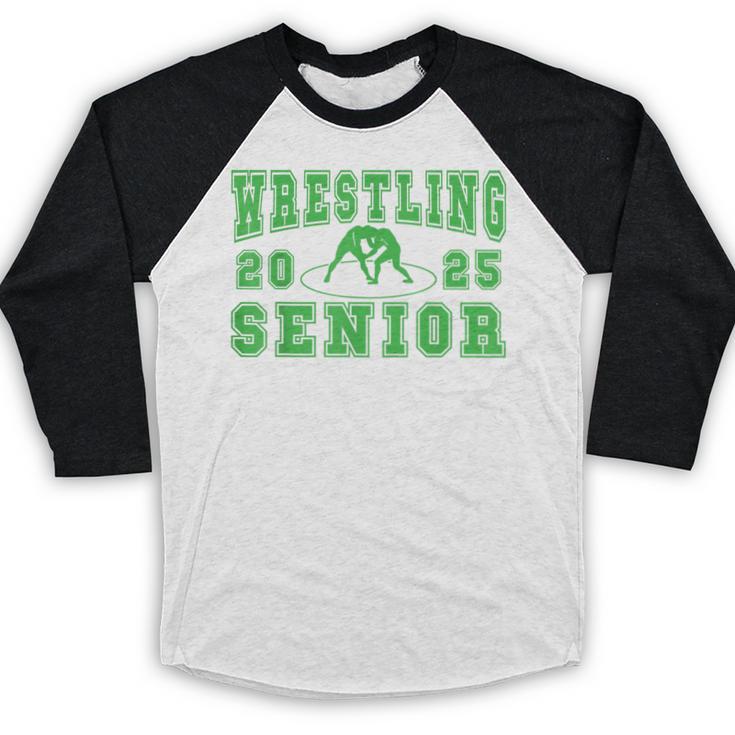 Wrestling Senior Night Wrestling Senior 2025 Graduation 32 Baseball Raglan Shirt