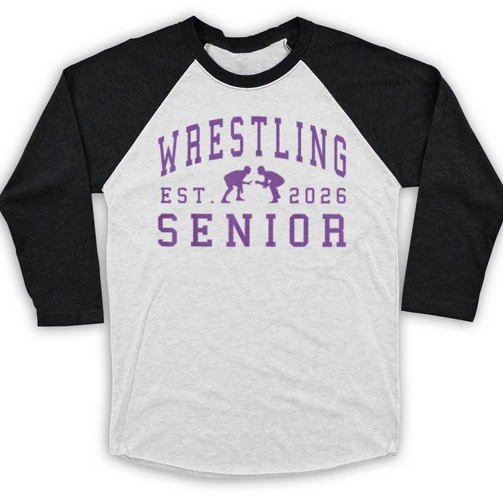 Wrestling Senior Night Wrestling Senior 2026 Graduation 84 Baseball Raglan Shirt