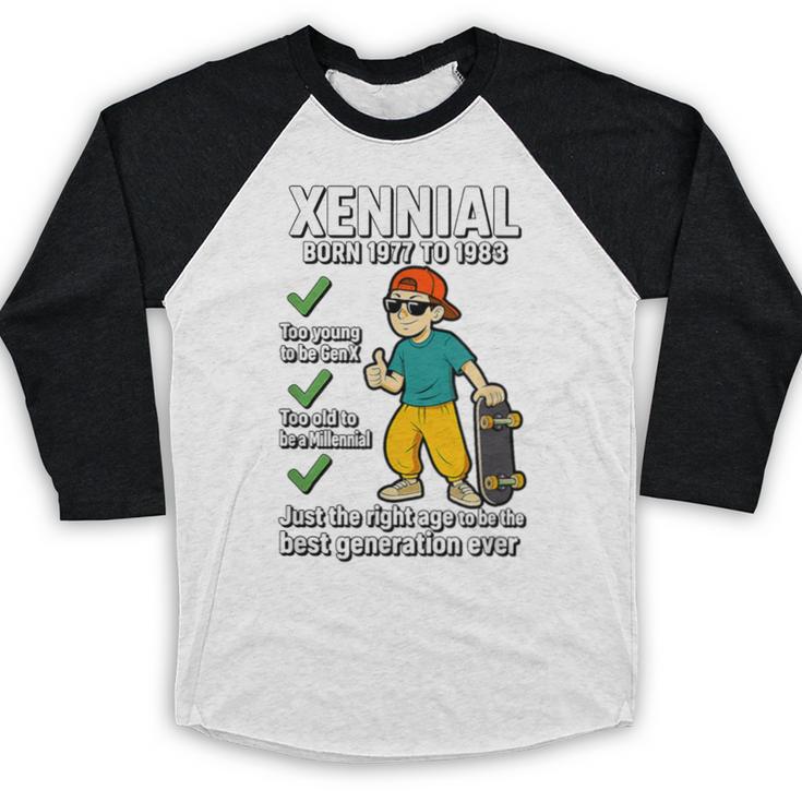 Xennial Born 1977 To 1983 Nostalgia Baseball Raglan Shirt