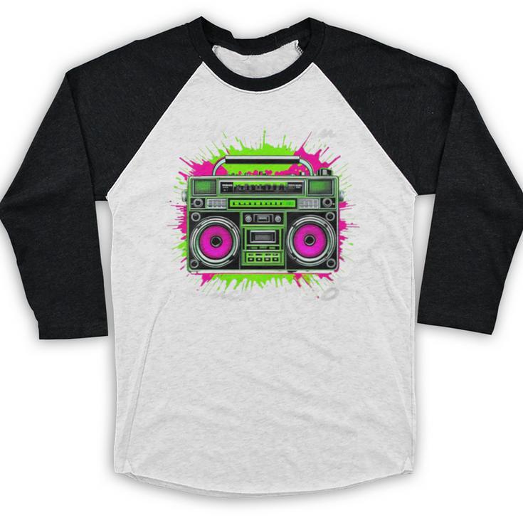 Y2K Home DJ Quarantine Nostalgia Boombox Party Baseball Raglan Shirt Y2K Home DJ Quarantine Nostalgia Boombox Party Baseball Raglan Shirt