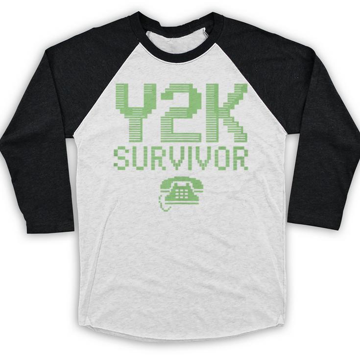 Y2K Survivor 2000s Nostalgia Retro Vintage Nostalgic Baseball Raglan Shirt Y2K Survivor 2000s Nostalgia Retro Vintage Nostalgic Baseball Raglan Shirt