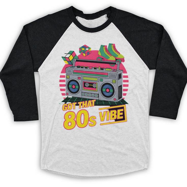 1980s 80s Reunion Nostalgia Memories Music School Grew Up Premium Tri-Blend Baseball Raglan Shirt