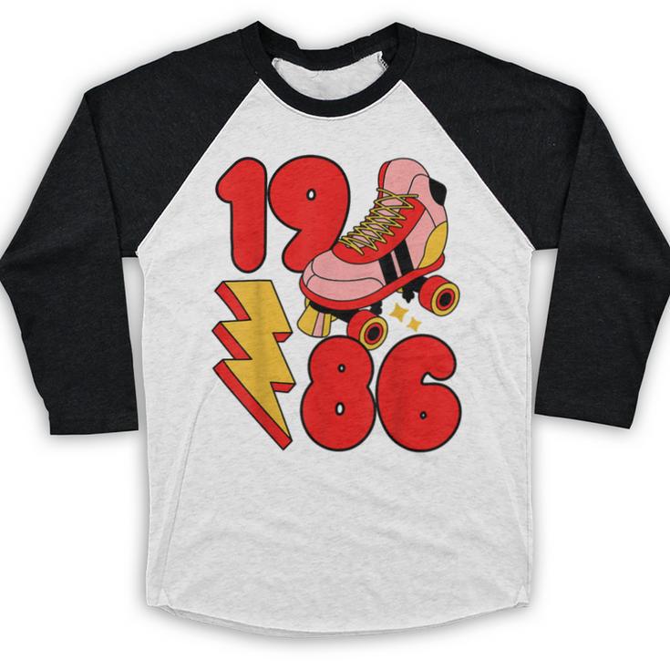 1986 Retro Roller Skate Vintage 80s Nostalgia Collector Baseball Raglan Shirt