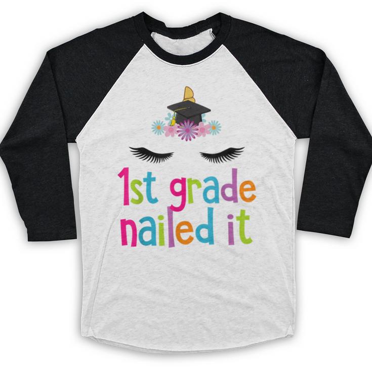 1st Grade Nailed It T Shirt Unicorn Graduation Class Of 2018 Baseball Raglan Shirt