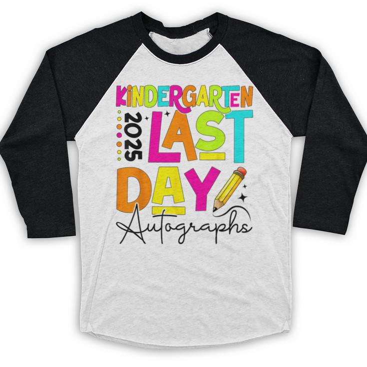 2025 Last Day Of School Autograph Kindergarten Graduation Baseball Raglan Shirt