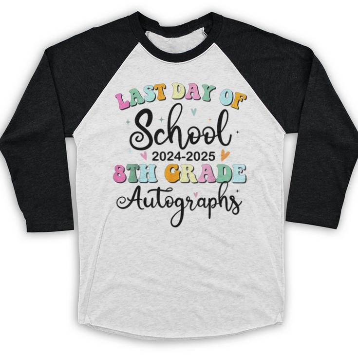 2026 Last Day Of School Autograph 8th Grade Graduation Party Baseball Raglan Shirt
