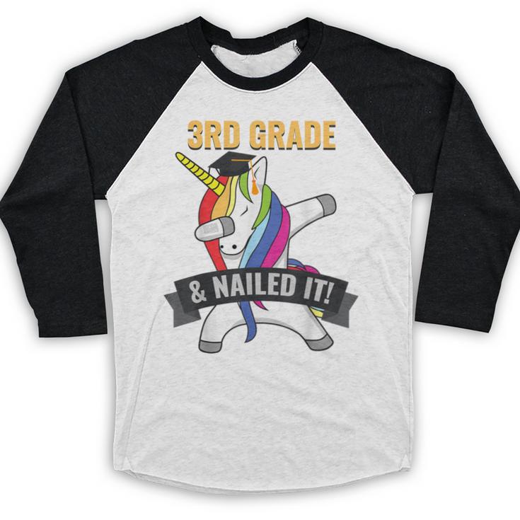 3RD GRADE NAILED IT UNICORN DABBING GRADUATION T-SHIRT Baseball Raglan Shirt