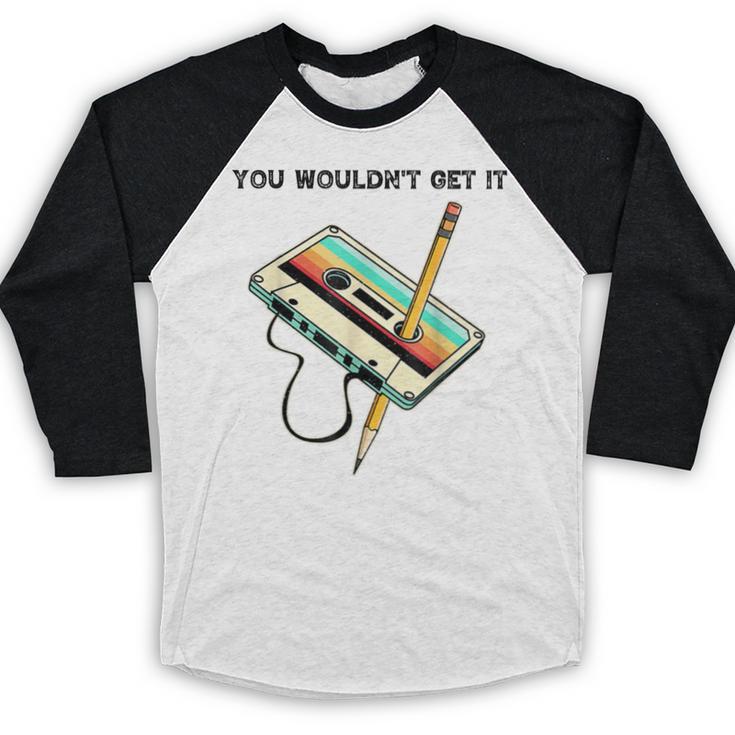 70s 80s 90s Retro Party Costume Nostalgia Cassette Baseball Raglan Shirt