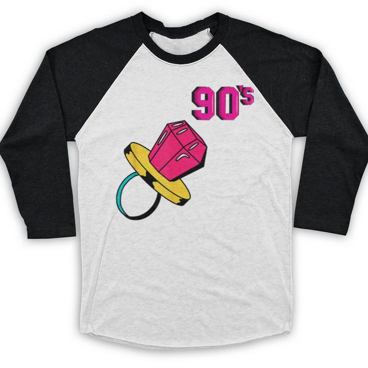 90’s Ring Retro Nostalgia Colorful Throwback Baseball Raglan Shirt