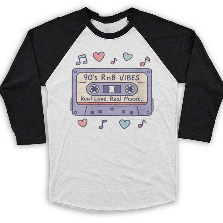 90s RNB Vibes Cassette – Retro Music Nostalgia RNB Cassette Baseball Raglan Shirt