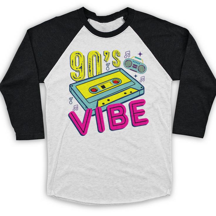 90's Vibe Retro Style Cassette Tape Nostalgia 1990s Party Premium Tri-Blend Baseball Raglan Shirt
