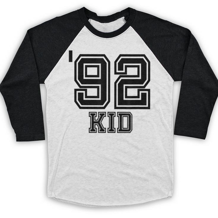 '92 Kid Perfect Vintage Retro Nostalgia Gear For Year 1992 Baseball Raglan Shirt