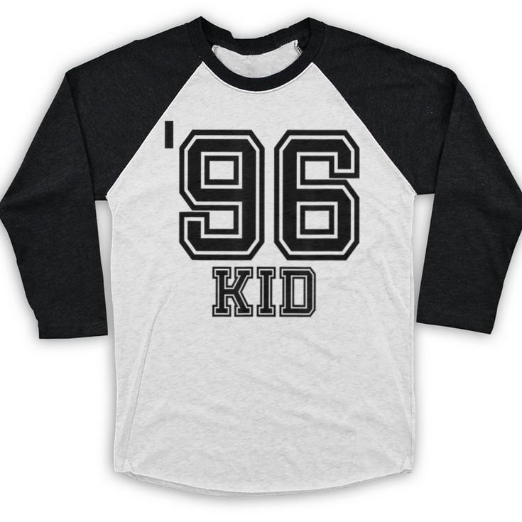 '96 Kid Perfect Vintage Retro Nostalgia Gear For Year 1996 Baseball Raglan Shirt