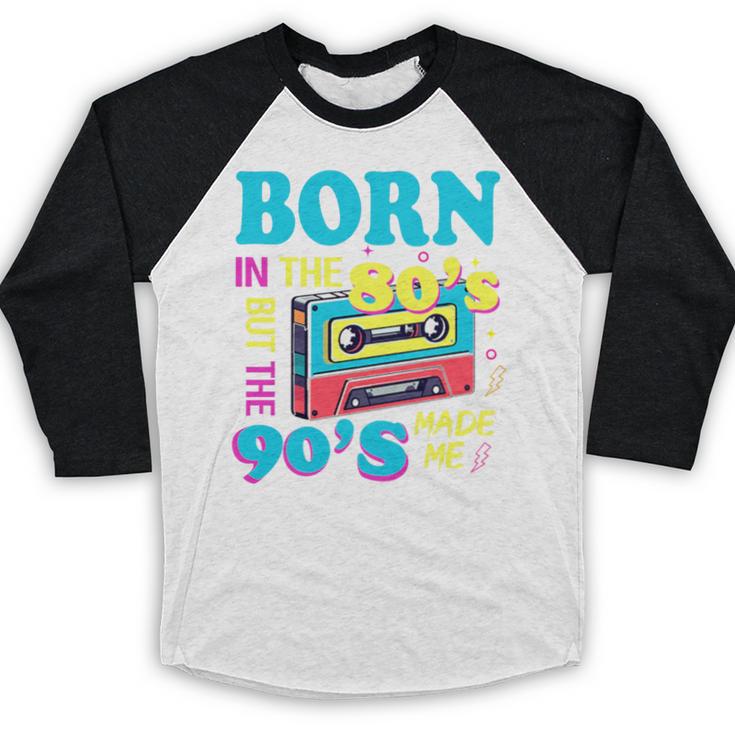 Born In The 80's But 90's Made Me Nostalgia Cassette Tape Premium Tri-Blend Baseball Raglan Shirt