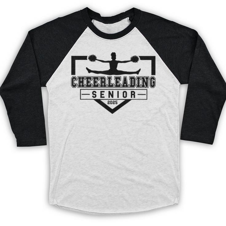 Cheerleading Senior Night Cheer Senior 2025 Graduation 30 Baseball Raglan Shirt