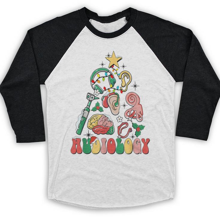Christmas Audiology Tree Audiology Student Graduation Baseball Raglan Shirt