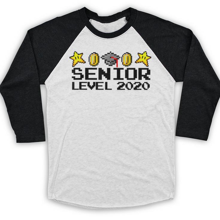 Class Of 2020 Senior Retro Video Game Graduation Gamer Baseball Raglan Shirt