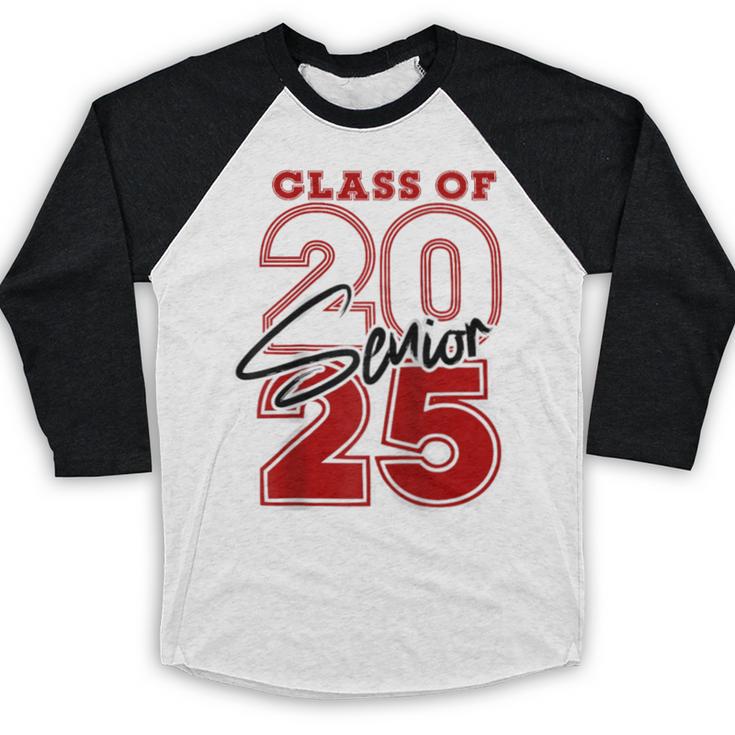 Class Of 2025 Senior 2025 Graduation Red Raglan Baseball Tee Baseball Raglan Shirt