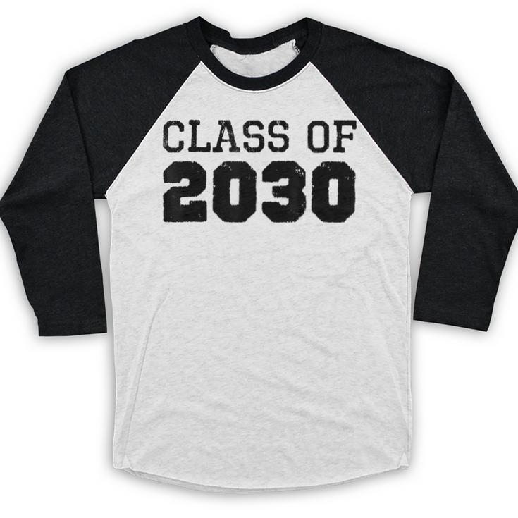 Class Of 2030 Future Graduation Vintage T-Shirt Baseball Raglan Shirt