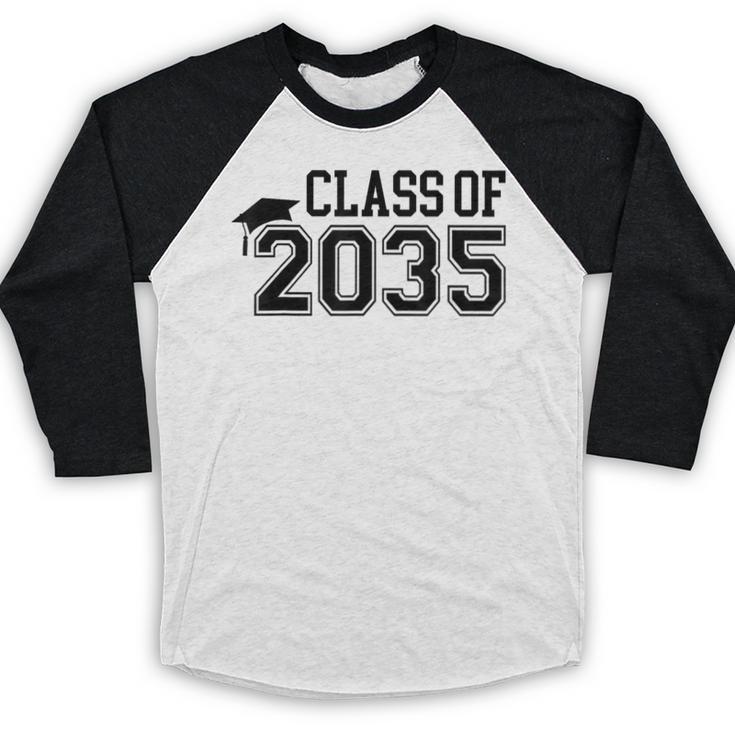 Class Of 2035 First Day Of School Graduation Baseball Raglan Shirt