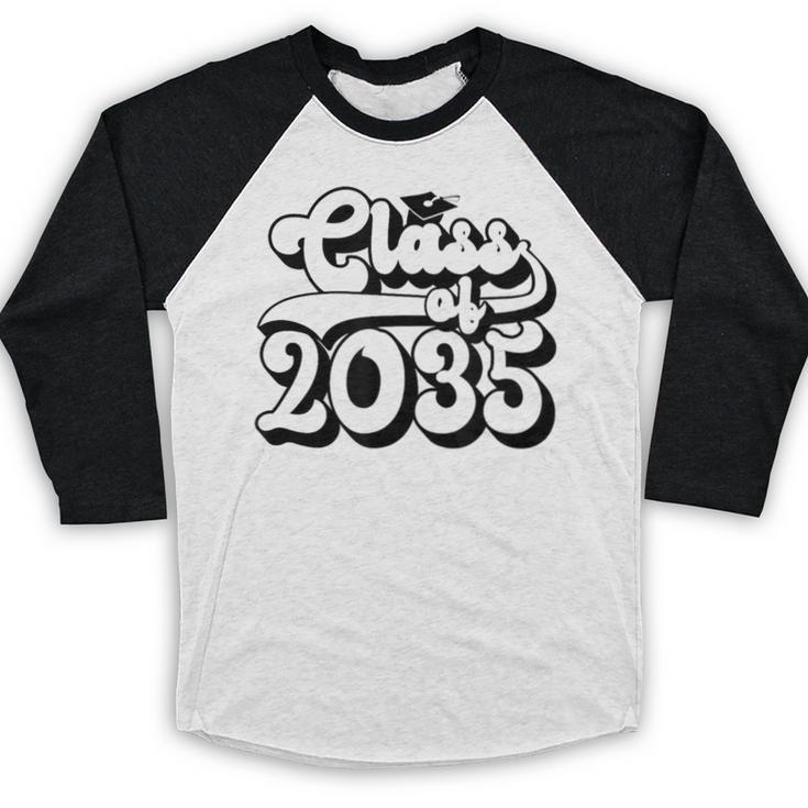 Class Of 2035 Senior Retro 2035 Grad Graduate Graduation Baseball Raglan Shirt