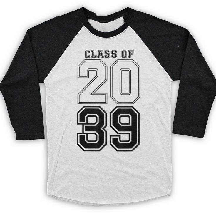 Class Of 2039 Blue Graduation Senior Student Tee Baseball Raglan Shirt