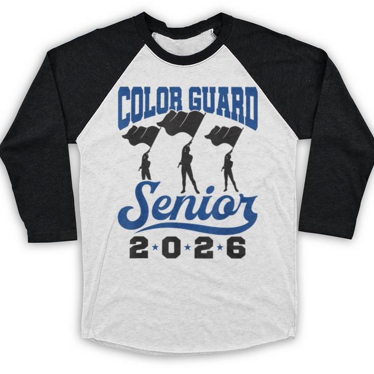 Color Guard Senior 2026 Flags Marching Band Graduation Grad Baseball Raglan Shirt