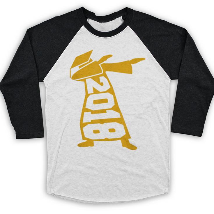 Dabbing Graduation Class Of 2018 T-Shirt School Colors Baseball Raglan Shirt
