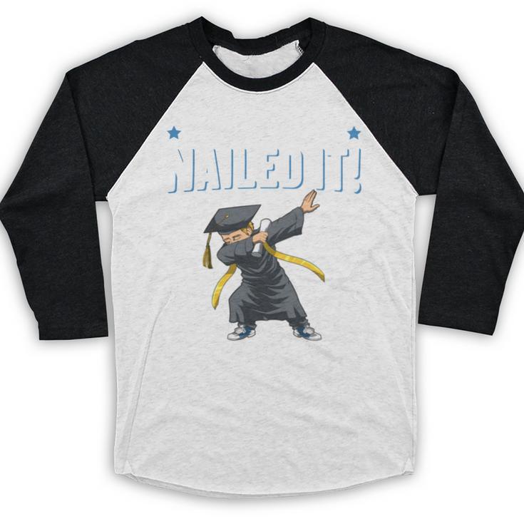 Dabbing Graduation Class Of 2025 Boy Kindergarten Nailed It Baseball Raglan Shirt