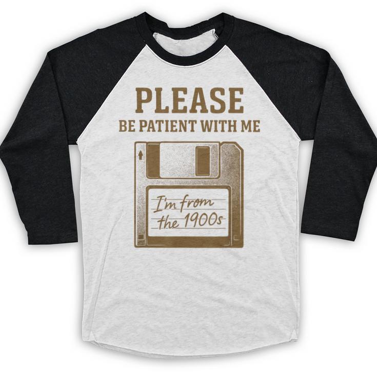 Dad Joke I'm From The 1900s Old Floppy Disk Programmer Baseball Raglan Shirt