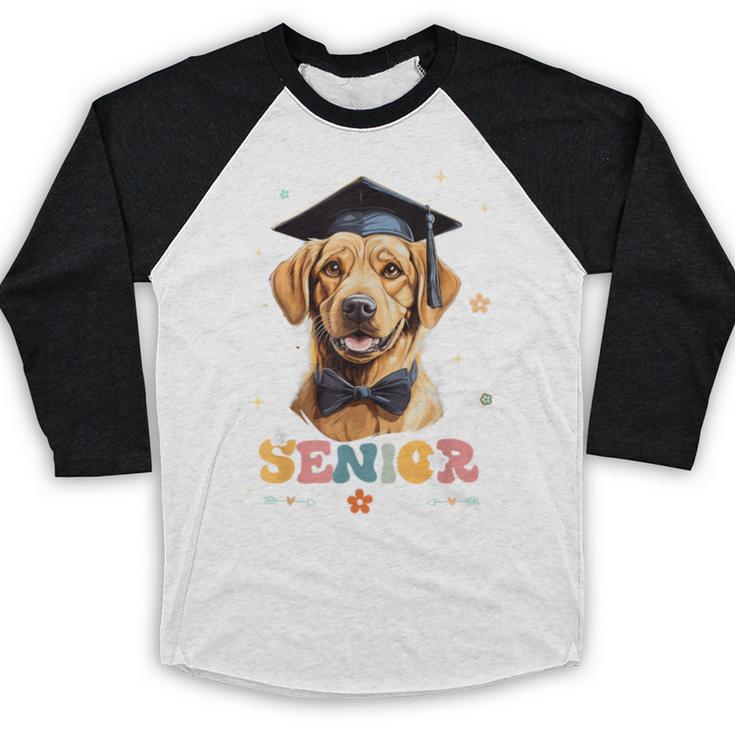Dog Class Of 2024 Graduation Senior 2024 Men Women Girls Kids Baseball Raglan Shirt