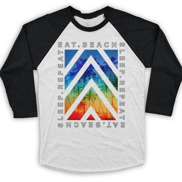 Eat Beach Sleep Repeat Summer Vacation Graduation Tees Men Women Kids Baseball Raglan Shirt
