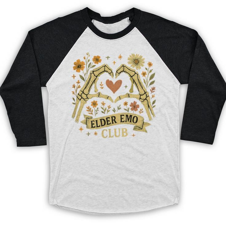 Elder Emo Club Skeleton Hands Heart Nostalgia Baseball Raglan Shirt