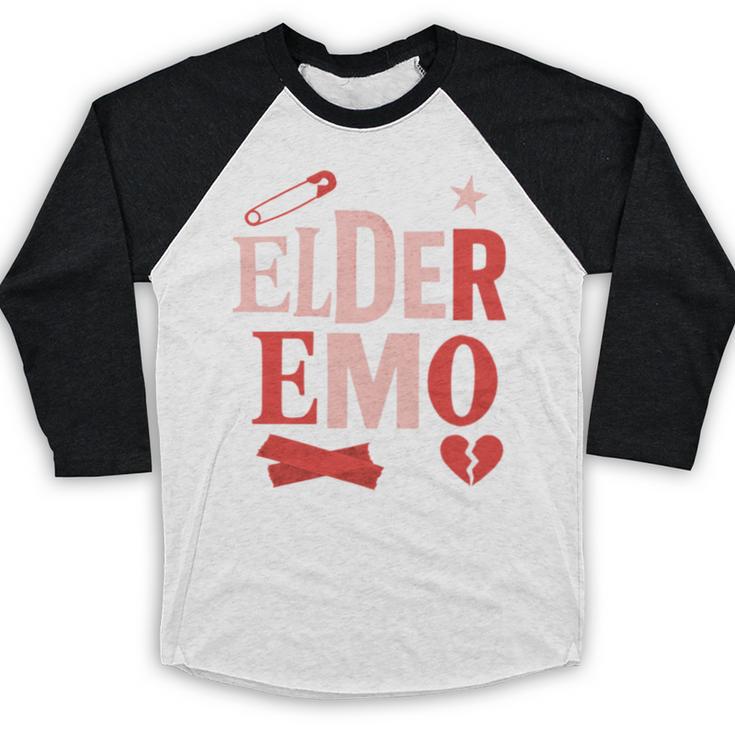 Elder Emo Retro Punk Typography Nostalgia Baseball Raglan Shirt
