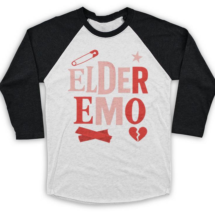Elder Emo Retro Punk Typography Nostalgia Premium Tri-Blend Baseball Raglan Shirt