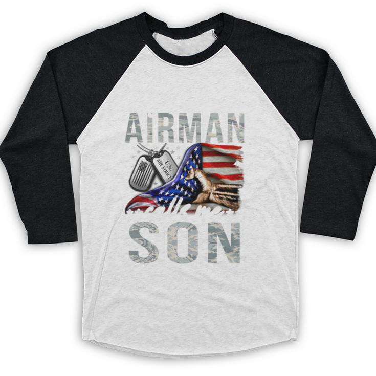 My Favorite Airman Calls Me Son Air Force Graduation Son Baseball Raglan Shirt