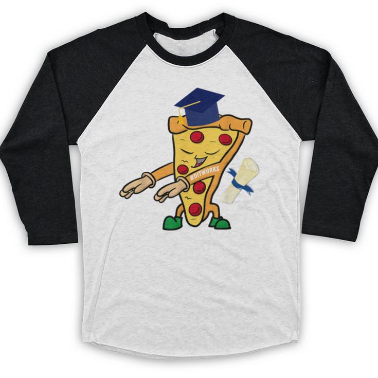 Flossing Pizza Dairy OIT For Dairy OIT Graduation Baseball Raglan Shirt