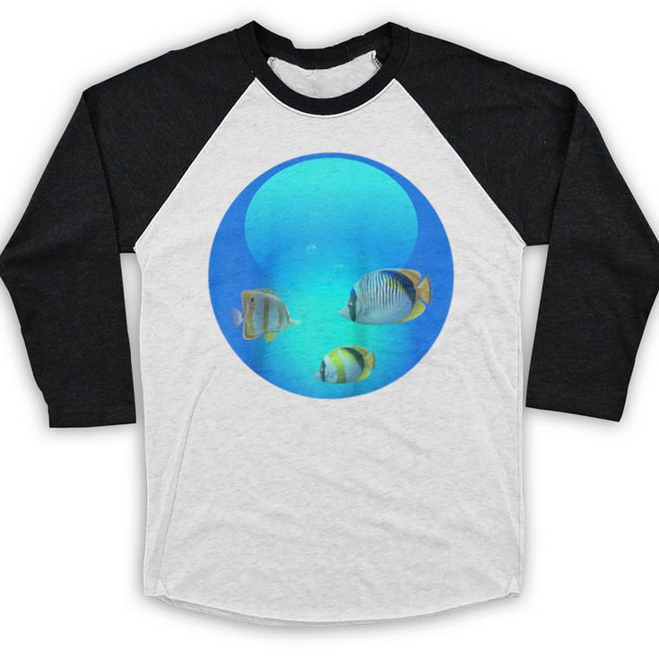 Frutiger Aero Aesthetic Tech Orb Fishes Raglan Baseball Tee Baseball Raglan Shirt