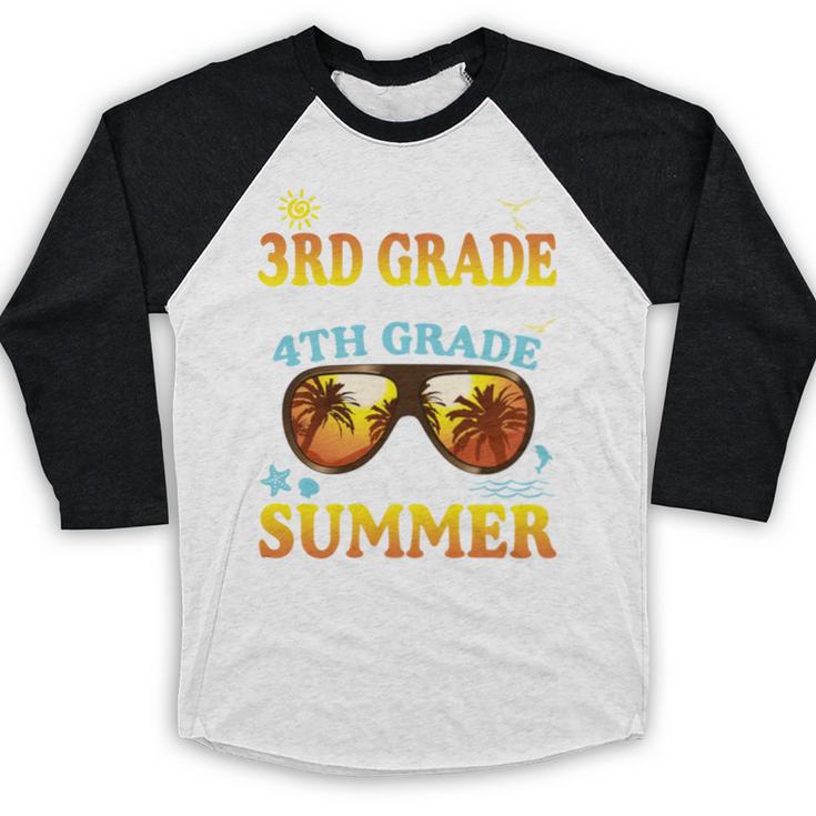 Goodbye 3rd Grade Graduation To 4th Grade First Summer Beach Baseball Raglan Shirt