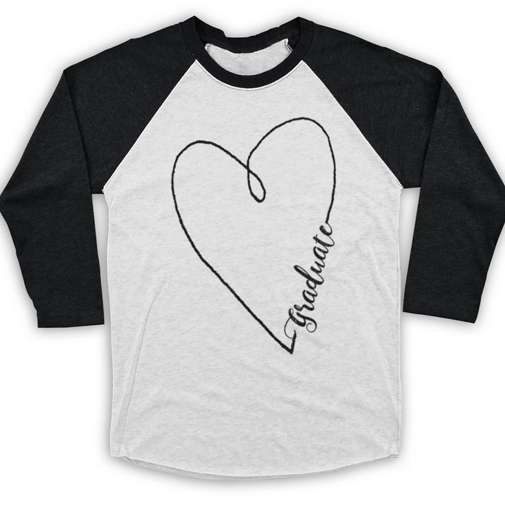 Graduate Heart Shirt Graduation Baseball Raglan Shirt
