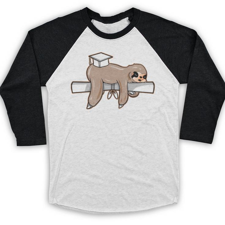 Graduation 2022 PhD Sloth Bachelor Master School Doctor Baseball Raglan Shirt