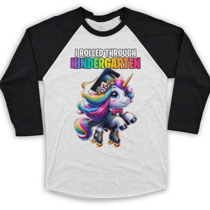 Graduation Kindergarten Unicorn Roller Skate Girls Grad Baseball Raglan Shirt