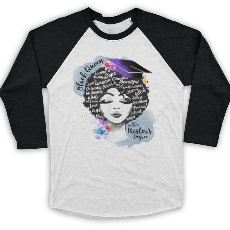 Graduation Masters Degree Woman Queen Graduate 2025 Baseball Raglan Shirt