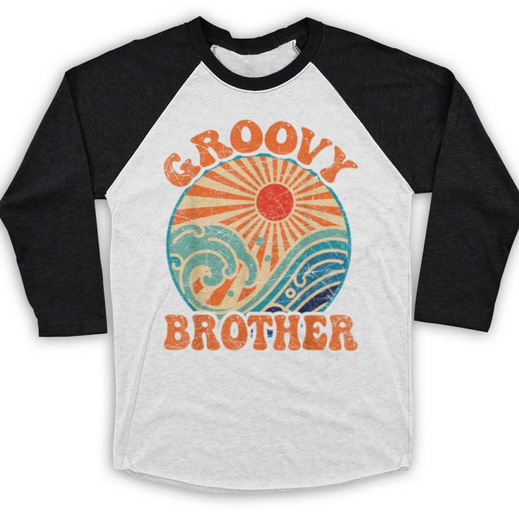 Groovy Brother 70s Aesthetic Nostalgia 1970's Retro Brother Baseball Raglan Shirt