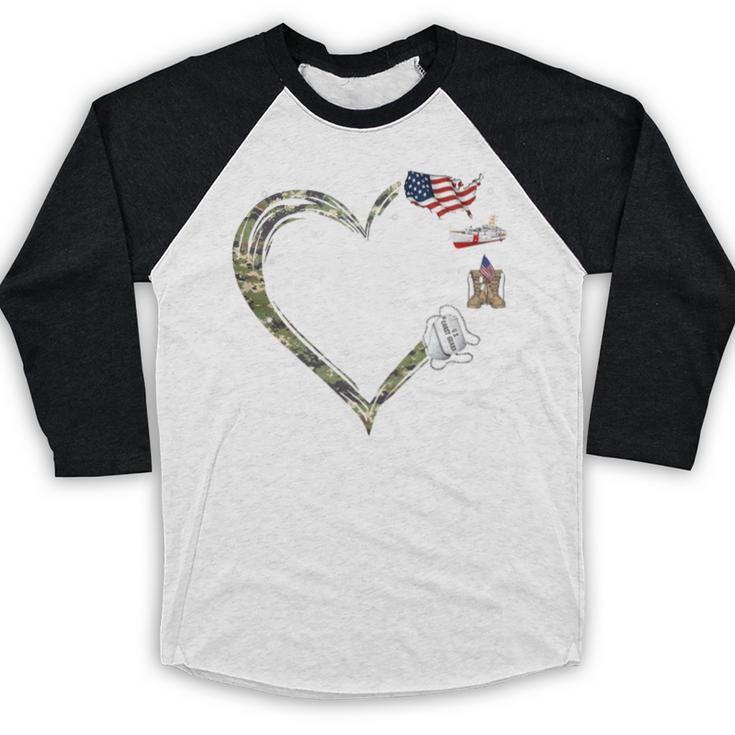 Heart Coast Guard Wife Coast Guard Graduation Wife USCG Wife Baseball Raglan Shirt